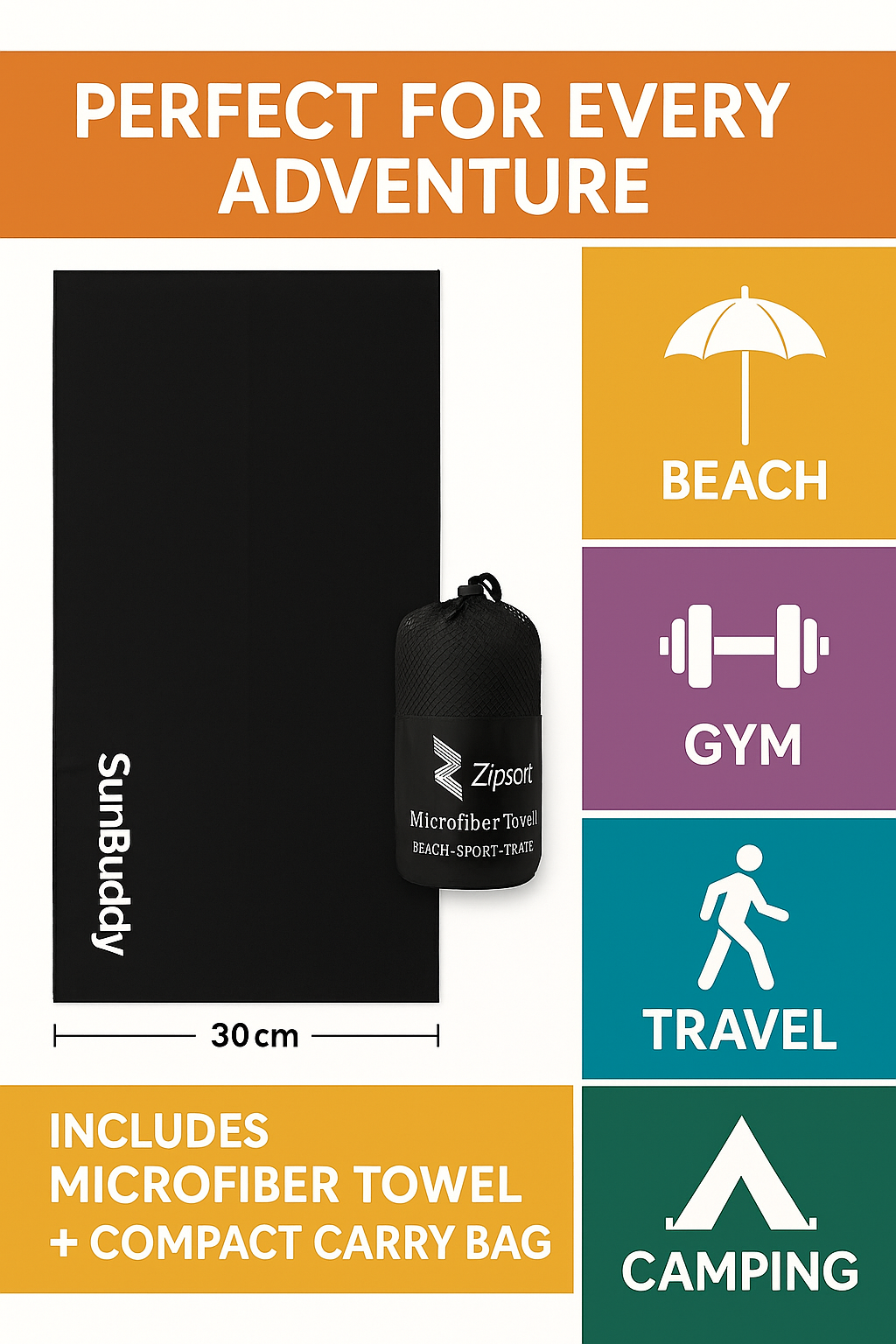 SunBuddy Microfibre Travel Towel